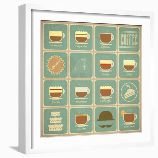 Coffee Labels Set-elfivetrov-Framed Art Print