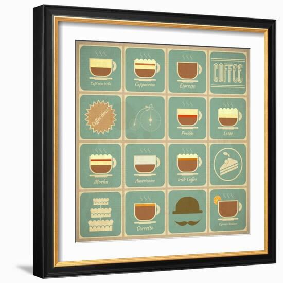 Coffee Labels Set-elfivetrov-Framed Art Print