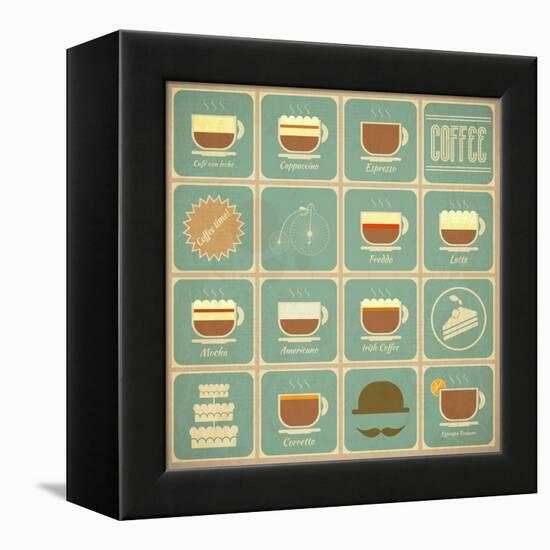 Coffee Labels Set-elfivetrov-Framed Stretched Canvas