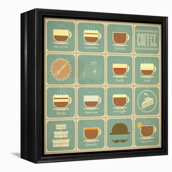 Coffee Labels Set-elfivetrov-Framed Stretched Canvas