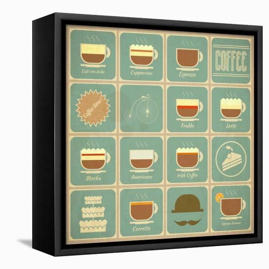 Coffee Labels Set-elfivetrov-Framed Stretched Canvas