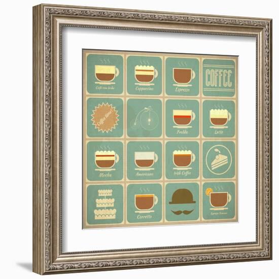 Coffee Labels Set-elfivetrov-Framed Art Print