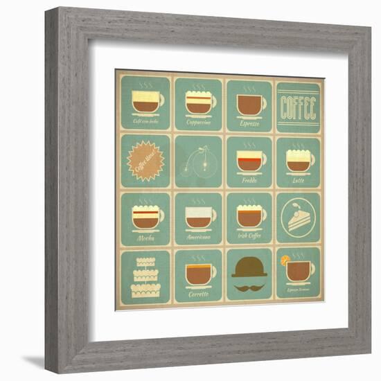 Coffee Labels Set-elfivetrov-Framed Art Print