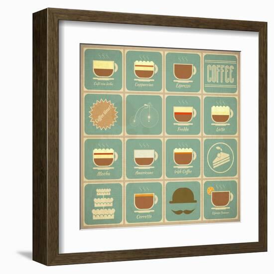 Coffee Labels Set-elfivetrov-Framed Art Print