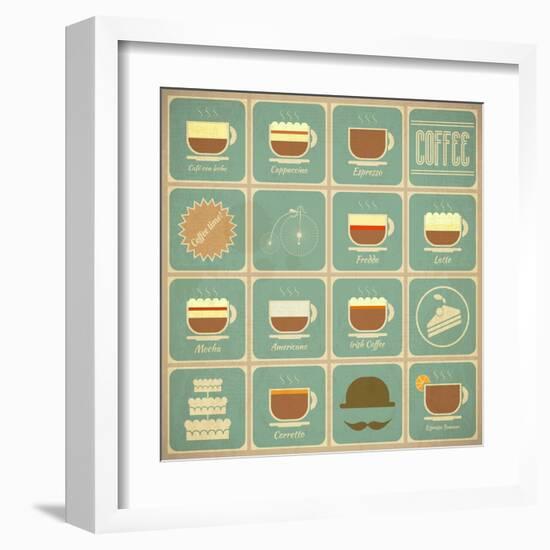 Coffee Labels Set-elfivetrov-Framed Art Print