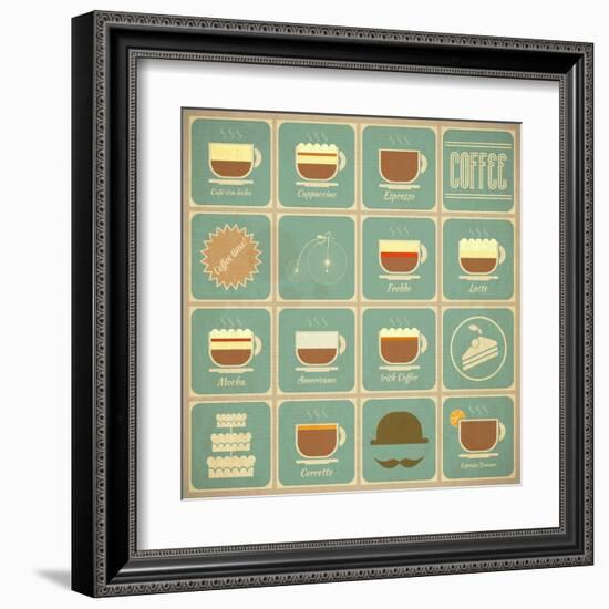 Coffee Labels Set-elfivetrov-Framed Art Print