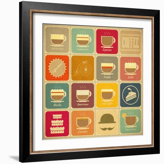 Coffee Labels-elfivetrov-Framed Art Print