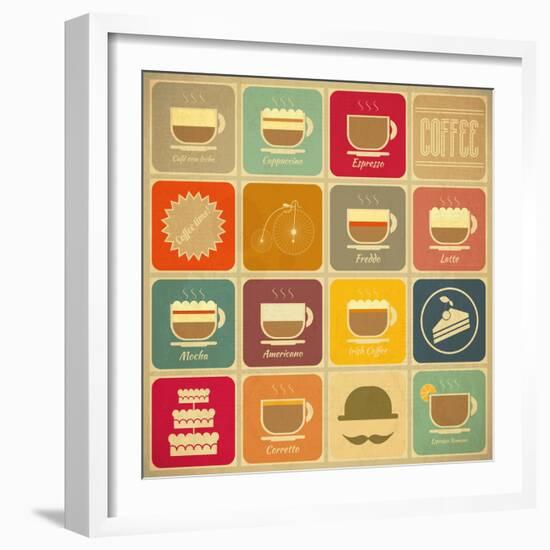 Coffee Labels-elfivetrov-Framed Art Print