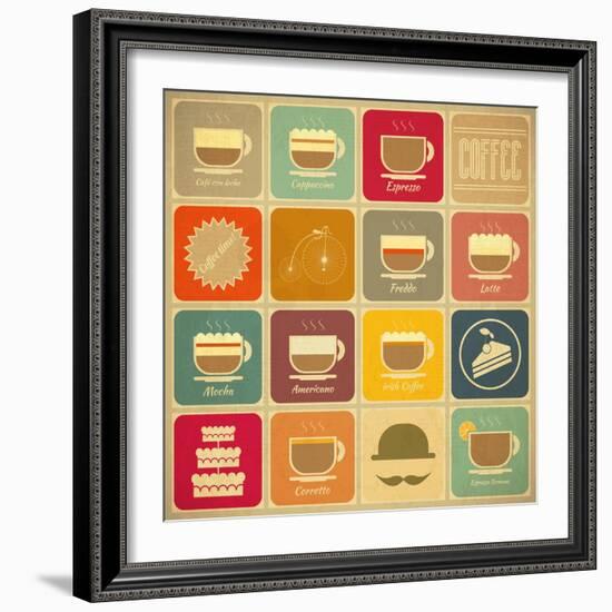 Coffee Labels-elfivetrov-Framed Art Print