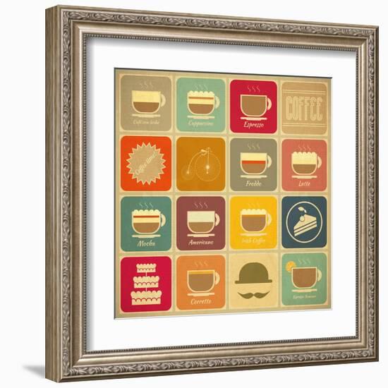 Coffee Labels-elfivetrov-Framed Art Print
