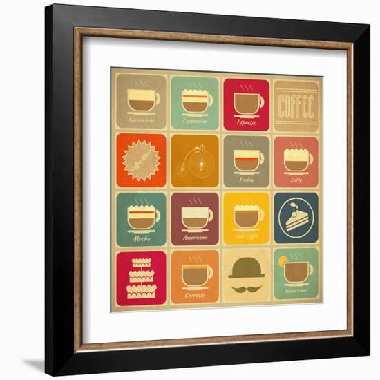 Coffee Labels-elfivetrov-Framed Art Print