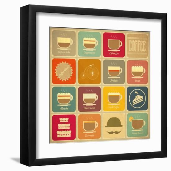 Coffee Labels-elfivetrov-Framed Art Print