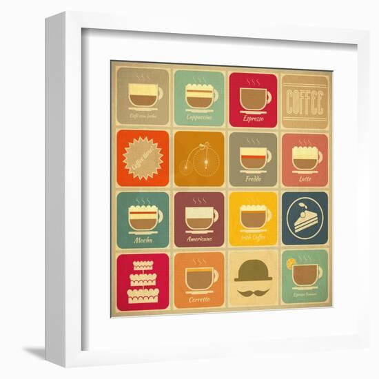 Coffee Labels-elfivetrov-Framed Art Print