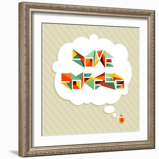 Coffee Love Bubble-cienpies-Framed Art Print