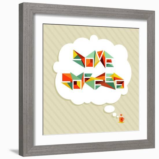 Coffee Love Bubble-cienpies-Framed Art Print