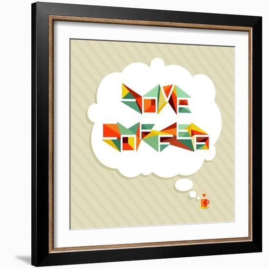 Coffee Love Bubble-cienpies-Framed Art Print