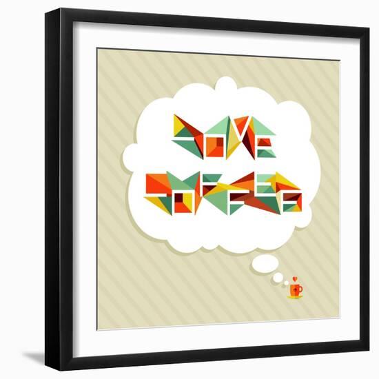 Coffee Love Bubble-cienpies-Framed Art Print