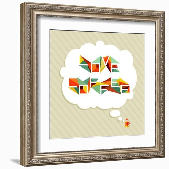 Coffee Love Bubble-cienpies-Framed Art Print