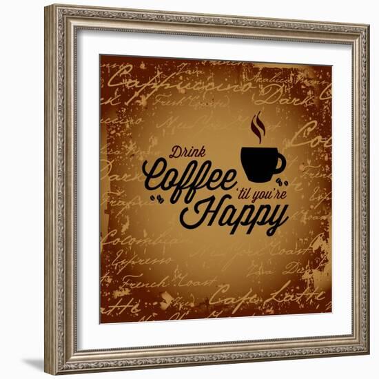 Coffee Makes You Happy-arenacreative-Framed Art Print