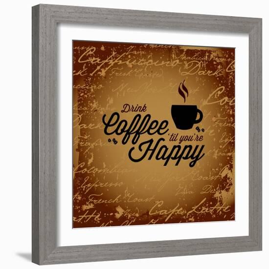 Coffee Makes You Happy-arenacreative-Framed Art Print