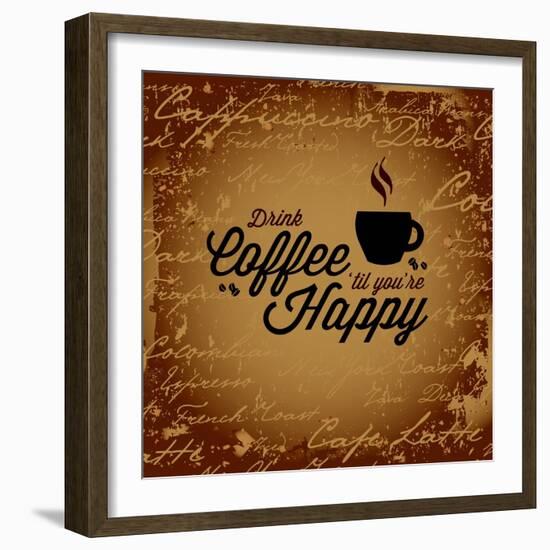 Coffee Makes You Happy-arenacreative-Framed Art Print