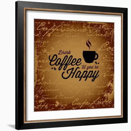 Coffee Makes You Happy-arenacreative-Framed Art Print