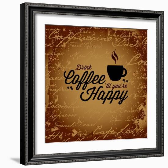 Coffee Makes You Happy-arenacreative-Framed Art Print