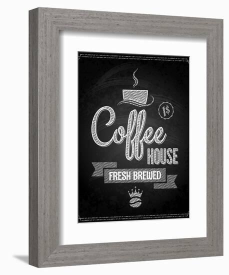 Coffee Menu Design Chalkboard Background-Pushkarevskyy-Framed Premium Giclee Print