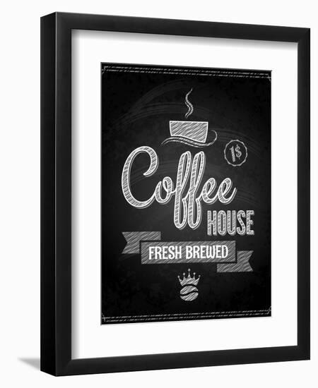 Coffee Menu Design Chalkboard Background-Pushkarevskyy-Framed Premium Giclee Print