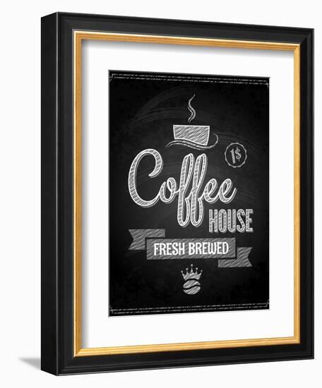 Coffee Menu Design Chalkboard Background-Pushkarevskyy-Framed Premium Giclee Print