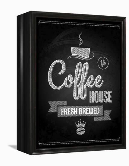 Coffee Menu Design Chalkboard Background-Pushkarevskyy-Framed Stretched Canvas