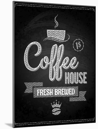 Coffee Menu Design Chalkboard Background-Pushkarevskyy-Mounted Art Print