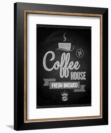 Coffee Menu Design Chalkboard Background-Pushkarevskyy-Framed Art Print