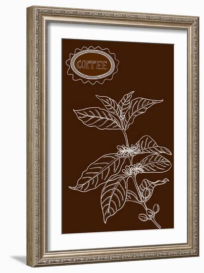 Coffee Plant Illustration-cienpies-Framed Art Print