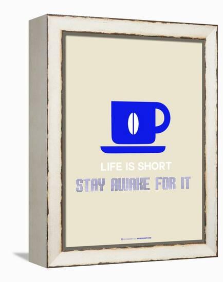 Coffee Poster Blue-NaxArt-Framed Stretched Canvas