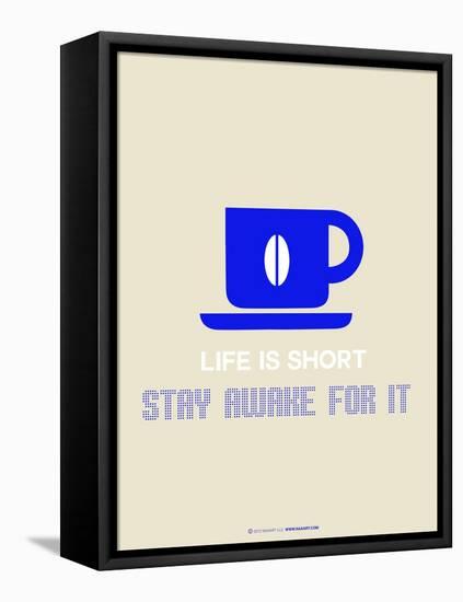 Coffee Poster Blue-NaxArt-Framed Stretched Canvas