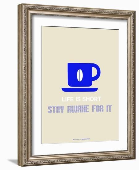 Coffee Poster Blue-NaxArt-Framed Art Print