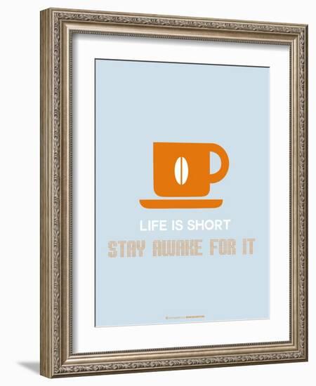 Coffee Poster Orange-NaxArt-Framed Art Print