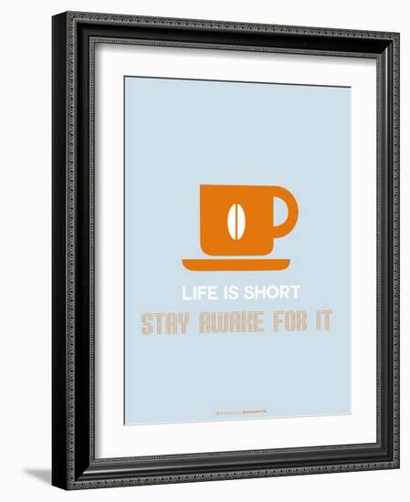 Coffee Poster Orange-NaxArt-Framed Art Print