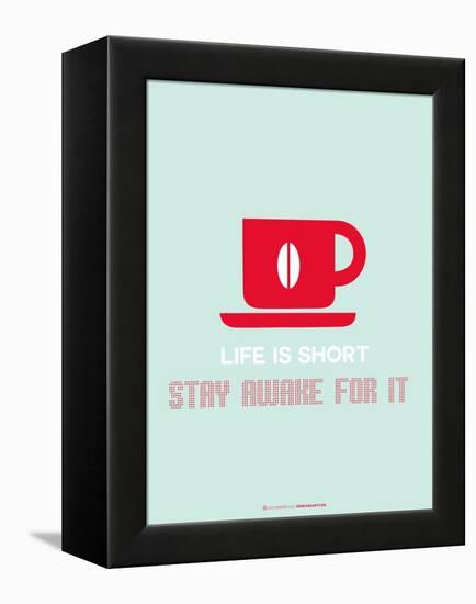 Coffee Poster Red-NaxArt-Framed Stretched Canvas