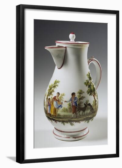 Coffee Pot Decorated with Rural Scenes Taken from Painter Maggiotta, 1780-1790-null-Framed Giclee Print