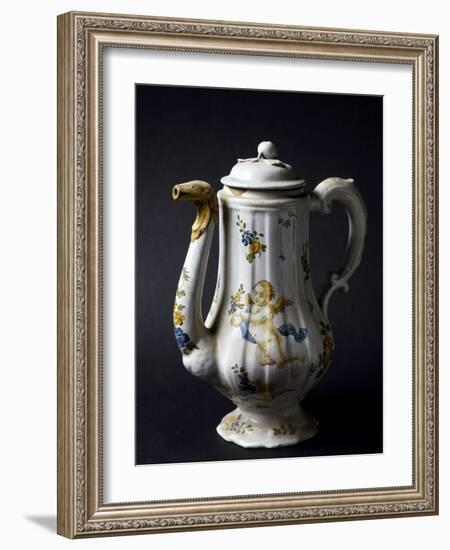 Coffee Pot, Maiolica, Castelli Manufacture, Abruzzo, Italy-null-Framed Giclee Print