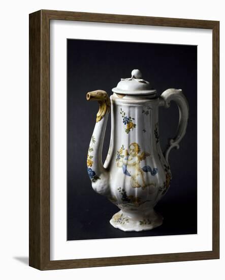 Coffee Pot, Maiolica, Castelli Manufacture, Abruzzo, Italy-null-Framed Giclee Print