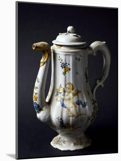 Coffee Pot, Maiolica, Castelli Manufacture, Abruzzo, Italy-null-Mounted Giclee Print