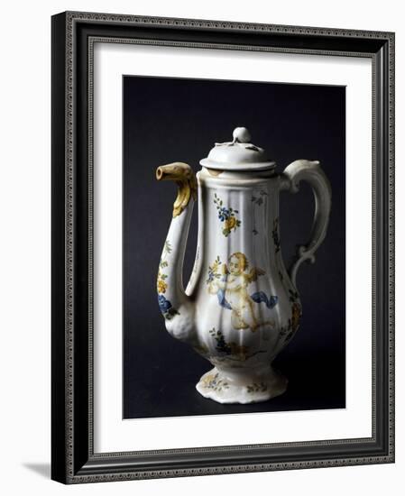 Coffee Pot, Maiolica, Castelli Manufacture, Abruzzo, Italy-null-Framed Giclee Print