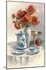 Coffee Pot with Chyrsanthemums-null-Mounted Art Print