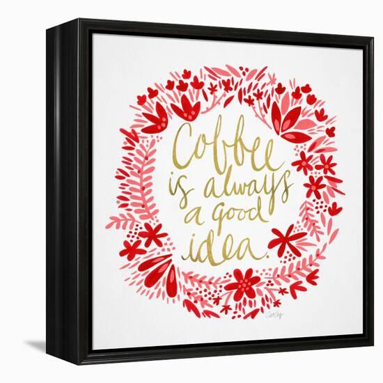 Coffee - Red and Gold-Cat Coquillette-Framed Premier Image Canvas