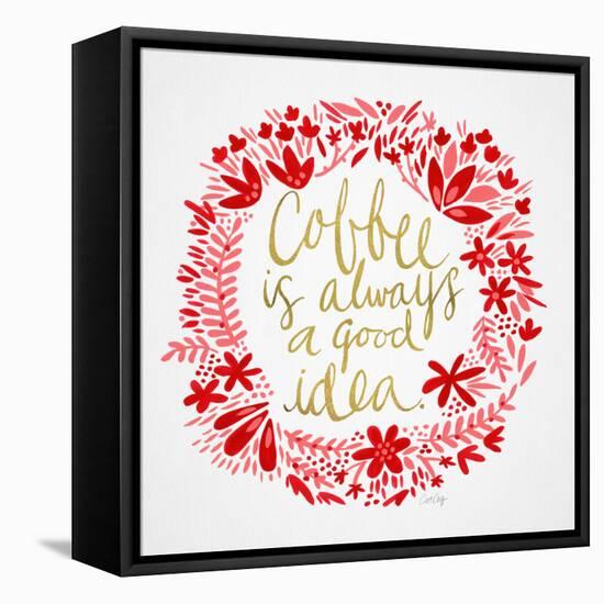 Coffee - Red and Gold-Cat Coquillette-Framed Premier Image Canvas