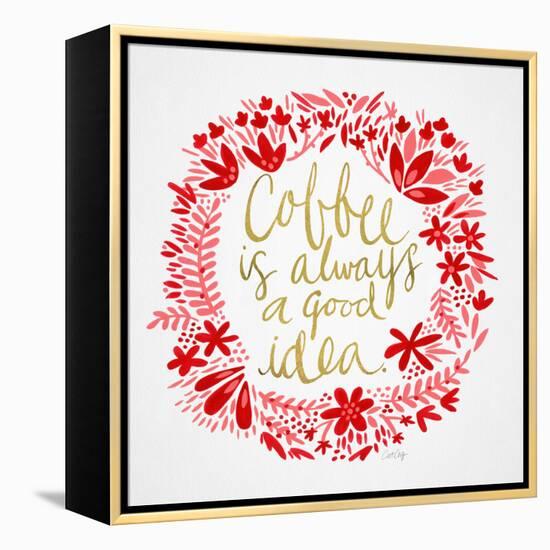 Coffee - Red and Gold-Cat Coquillette-Framed Premier Image Canvas