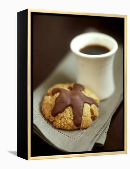 Coffee Sand Biscuits with Chocolate Icing-Jean Cazals-Framed Premier Image Canvas